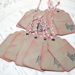 12pc I Love You Mini Kraft Paper Distressed Tags with Bakers Twine