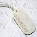 12pc Ivory Brown Adorable Stamped Mini Tags