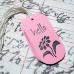 12pc Pink Hello Flower Mini Tags