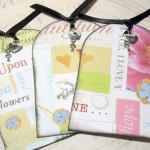 3pc Extra Large Lock and Key Charmed Distressed Ribbon Tied Dimensional Collage Chic Tags