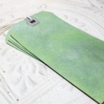 4 pc Olive Green Metallic Stained Luggage Style Tags