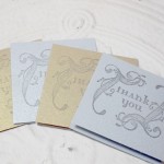 4 pc. Metallic Stamped Swirl Thank You Mini Cards - 2x2
