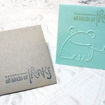 4pc Embossed Frog Thank You Mini Cards with Envelopes - 2x2