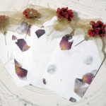 4pc Large Handmade Paper Flower Pearl Pin Tags