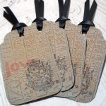 4pc Large Kraft Ragged Love Embossed Distressed Stamped Ribbon Tied Tags