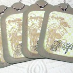 4pc Large Kraft Time Flies Distressed Gift Tags with Bakers Twine