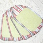 4pc Large White Red Stripe Rustic Distressed Gift Tags