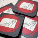 4pc Metallic Cardstock Fashion Shoe Stamped Mini Card - 3x3 Set II