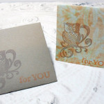 4pc Stamped Owl For You Mini Cards with Envelopes - 2x2