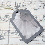 6pc Black and White Flower Mini Tags