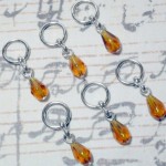 6pc Brown Glass Beaded Stitch Markers