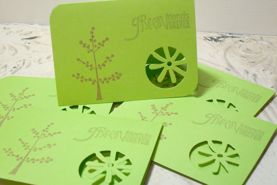 6pc Environmental Awareness Cards Flower Cut - Going Green