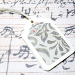 6pc Green and Tan Floral Pattern Mini Tags
