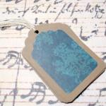 6pc Victorian Blue Mini Kraft Paper Tags