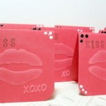 8 pc Embossed Lips Kiss Stamped Mini Cards