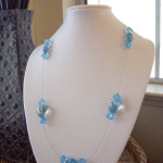 Blue Heart Glass Floating Necklace