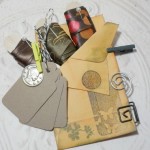 Brown Embellish Pack - 3 Yards of Ribbon Kraft Tags Bakers Twine Spiral Clips Mini Clothes Pin Set