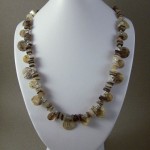 Brown Mother of Pearl Shell and Chip Necklace