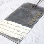 Cherish Amore Distressed Altered Luggage Style Tag