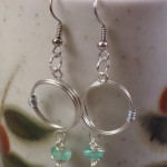 Handcrafted Wire Wrapped Circle Beaded Earrings