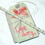 Mini Journal Tag and Pencil Set - Embossed Tag with Bow