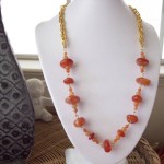 Red Agate Gold Chain Necklace