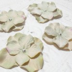 Set of 4 Bronze Artificial Silk Flower Brad Centered Craft Embellishment - 2in