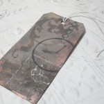 Time Flies Distressed Altered Luggage Style Tag