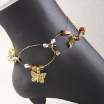 Wire butterfly floating anklet