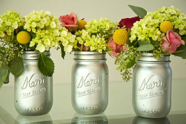 Mason Jar Flower Pots