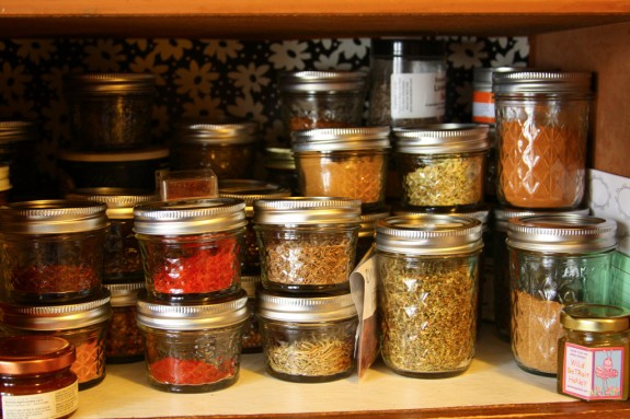 Mason Jar Spice Storage